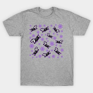 Spooky Halloweenie Dog Pattern T-Shirt